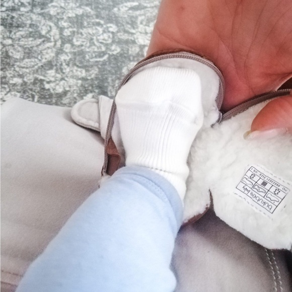 BUKUBEE BABY Cotton Candy Leather Bootie with Fur Lining Sz 1 (0-6 months) - Picture 6 of 14
